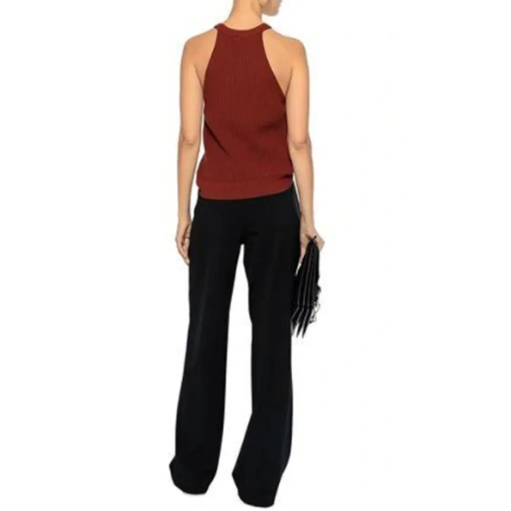 Theory Waxson Prosecco Ribbed Knit Sweater Tank | Burnt Paprika | Medium - Picture 5 of 14